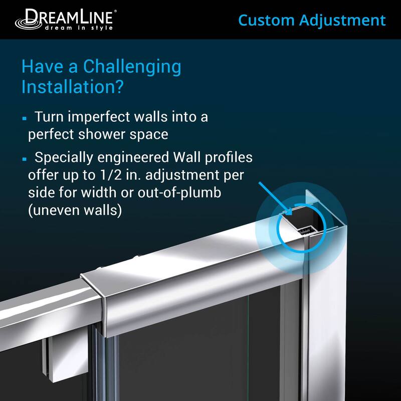 DreamLine Flex 32 in. D x 42 in. W x 74 3/4 in. H Pivot Shower Door and Shower Base Kit - 32" x 42"