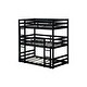 preview thumbnail 12 of 37, Elegant Twin Size Triple Wood Bunk Kids Bed with Ladders,Guardrails