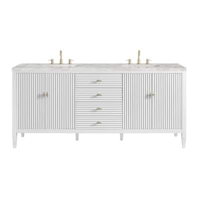 James Martin Vanities 485-V72-3VSL Myrrin 72" Double Basin Wood Vanity