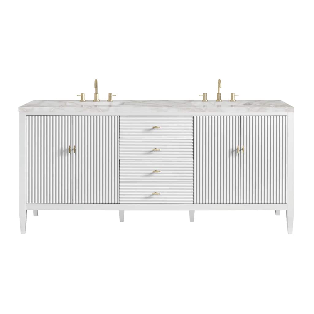 James Martin Vanities 485-V72-3VSL Myrrin 72" Double Basin Wood Vanity