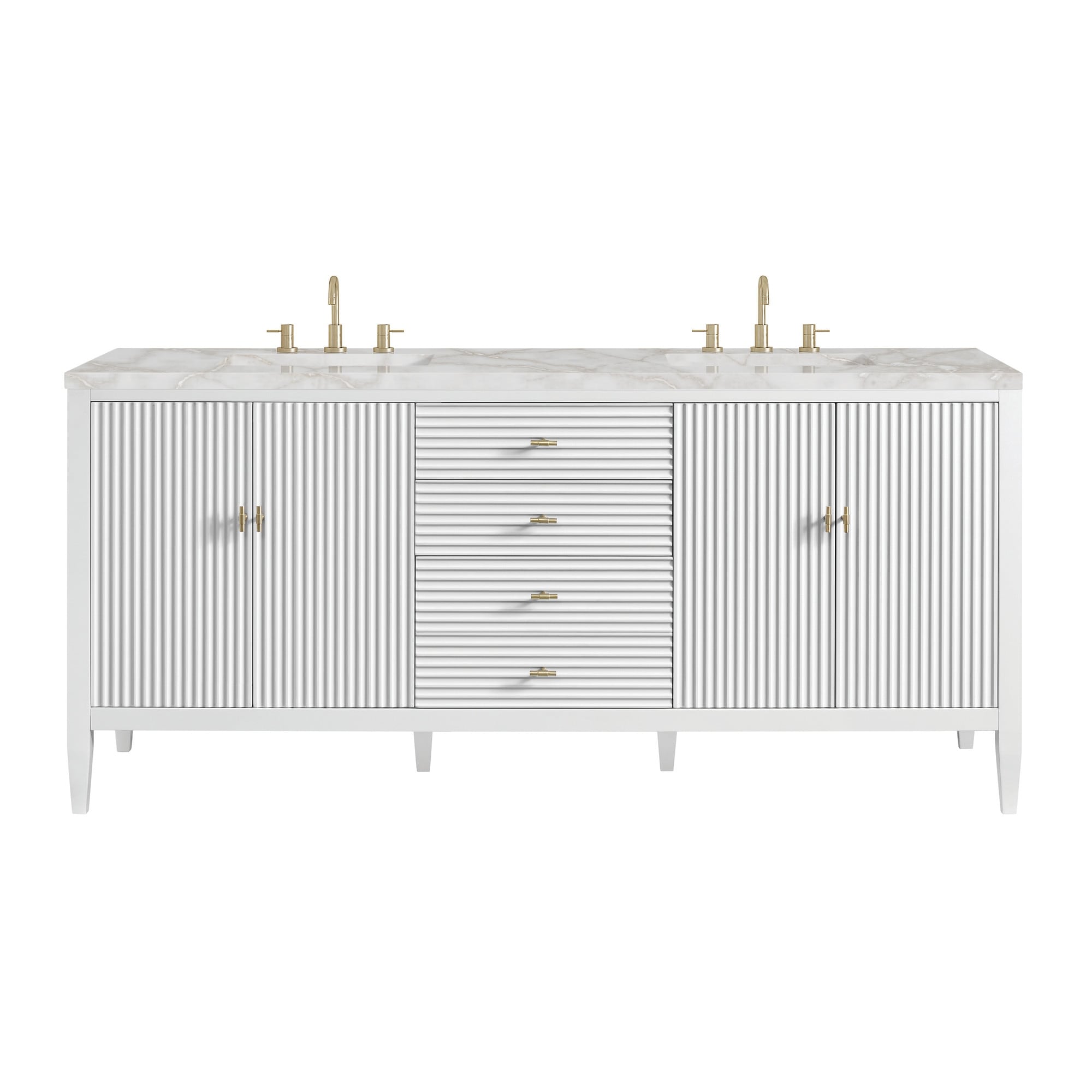 James Martin Vanities 485-V72-3VSL Myrrin 72" Double Basin Wood Vanity