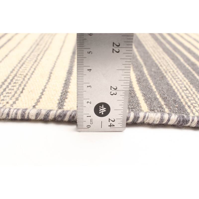 ECARPETGALLERY Flat-Weave Ankara FW Cream Wool Kilim - 5'1 x 7'10