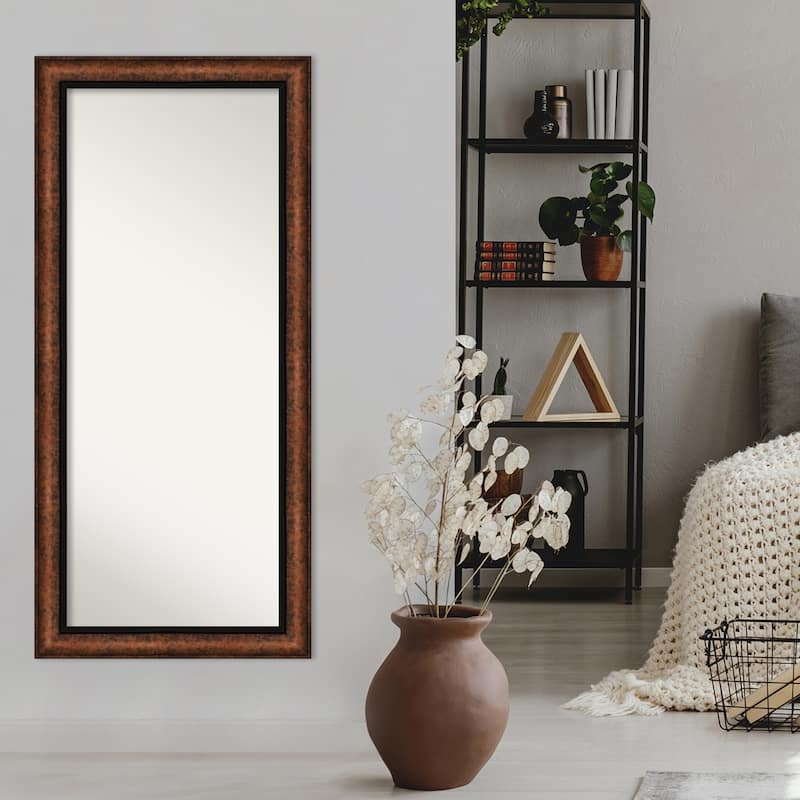 Non-Beveled Wood Full Length Floor Leaner Mirror 30.5 x 66.5 in. - Vogue Bronze Frame - Hued Bronze - 31 x 67 in