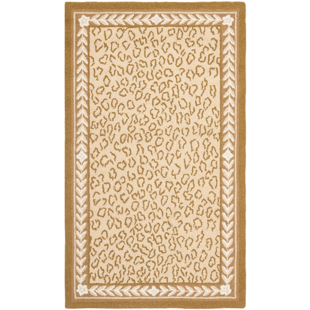 SAFAVIEH Handmade Chelsea Solar Garden Leopard French Country Wool Rug