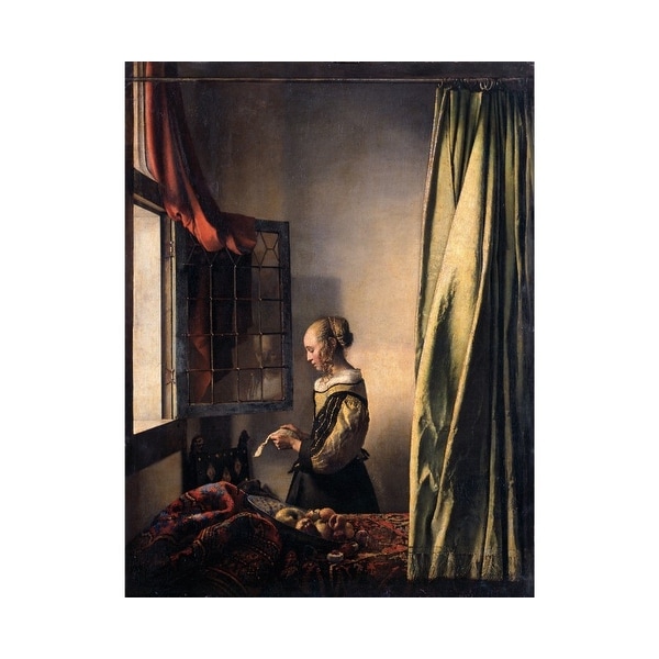 Easy Art Prints Johannes Vermeer's 'Girl Reading a Letter by an Open Window' Premium Canvas Art