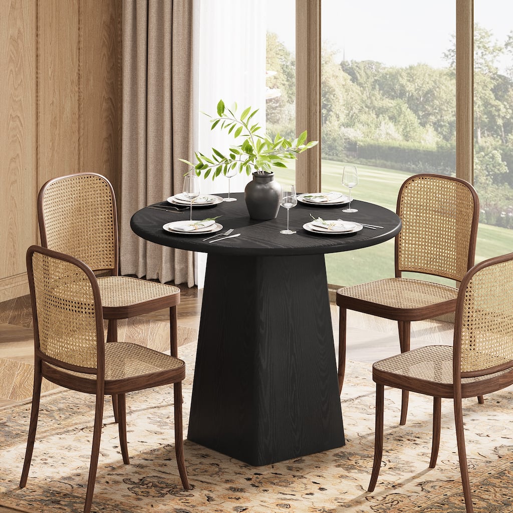 31.5-Inch Round Dining Room Table for 2-4, Small Kitchen Dinner Table for Dining Room Living Room