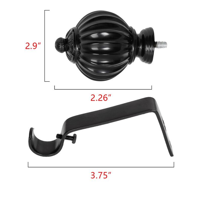 UTOPIA ALLEY Wall Mounted 3/4 Inch Curtain Rod - Curtain Rods For Windows, Adjustable Drapery Rods