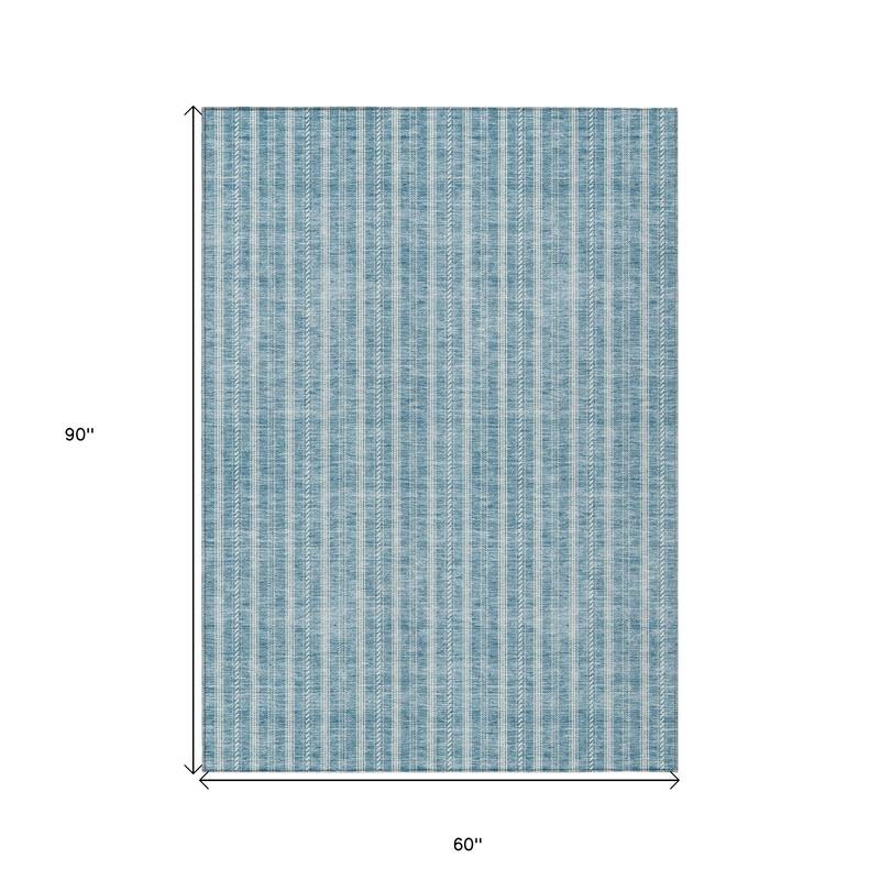 HomeRoots Striped Transitional Rectangle Outdoor Rug