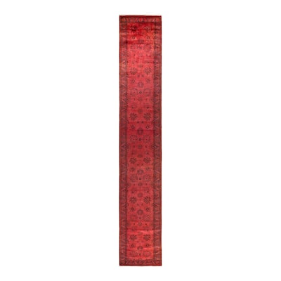 Fine Vibrance, One-of-a-Kind Hand-Knotted Runner Rug - Orange, 2' 7" x 15' 10" - 2' 7" x 15' 10"