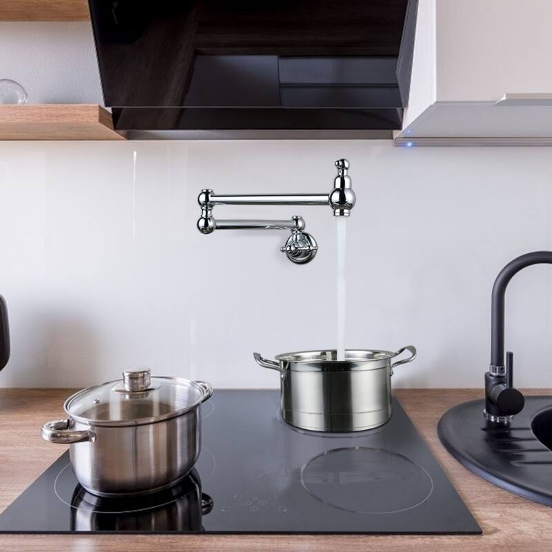 WOWOW Wall Mounted Pot Filler Faucet with Double Joints