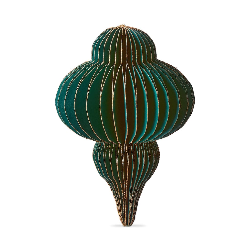 Glimmer Paper Finial Decor Green Tree Ornaments Holiday Decor Christmas 7.5 in L x 5.5 in W x 5.5 in H