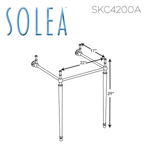 dimension image slide 0 of 2, Safavieh Solea Hamilton Wall Mounted Console Sink Stand