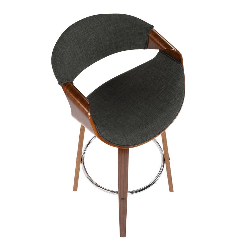 Carson Carrington Sauda 30" Fixed-Height Bar Stool with Bent Wood Legs and Round Footrest (Set of 2)