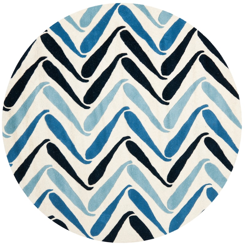 SAFAVIEH Handmade Soho Ashlea Blue New Zealand Wool Rug