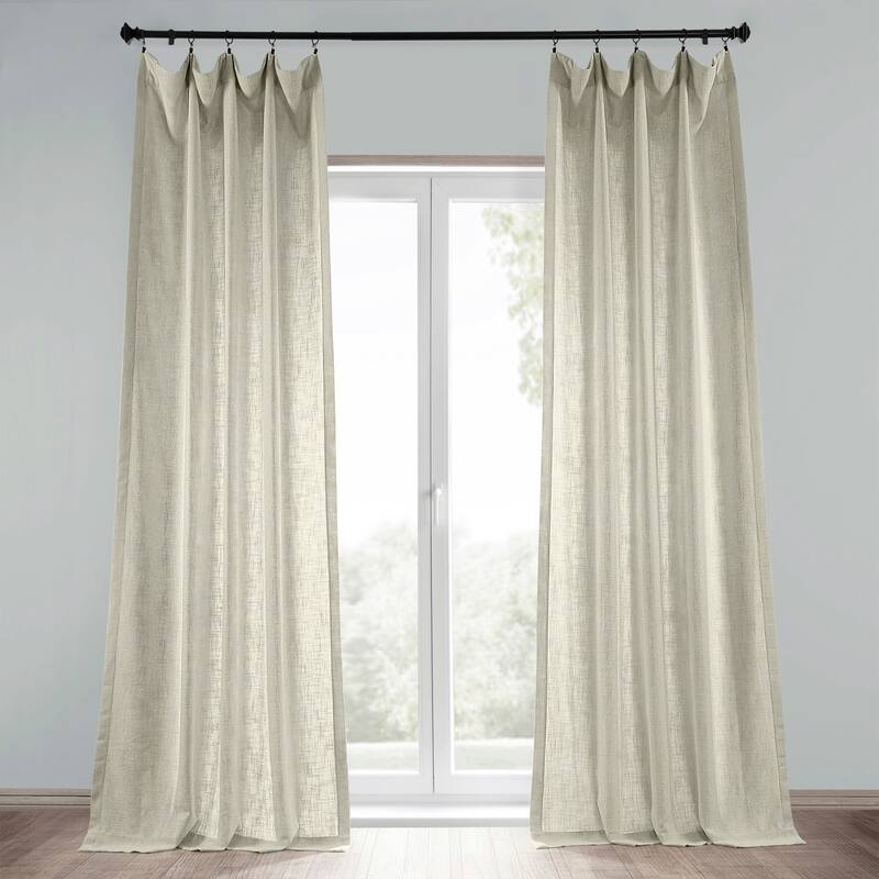 Exclusive Fabrics Heavy Faux Linen Curtain (1 Panel) - 50 X 108 - Malted Cream