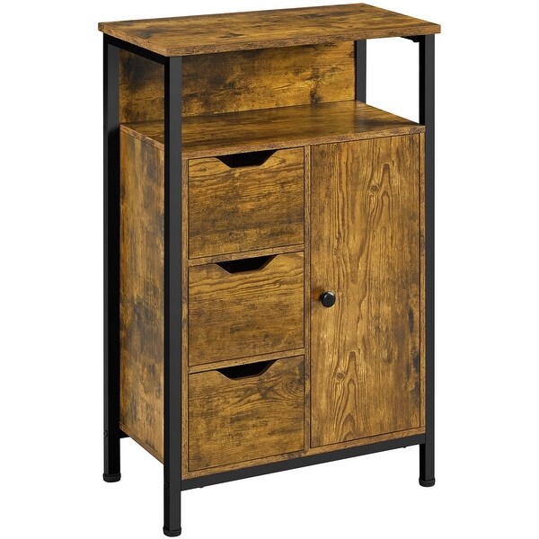 Yaheetech Floor Storage Cabinet with 3 Drawers and 1 Cupboard On Sale Bed Bath Beyond 35372600