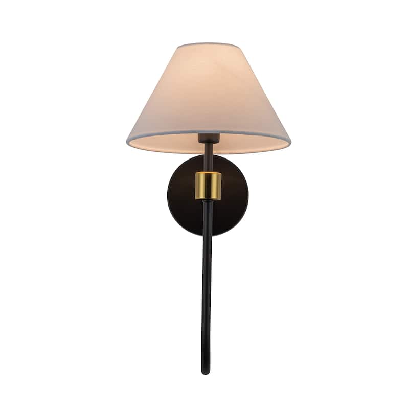 Artcraft Providence 1-Light Wall Sconce - Black with Brushed Brass Accent