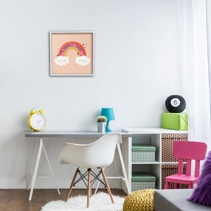 Stupell Choose Joy Happy Rainbow Framed Giclee Art Design By Sarah Hickman
