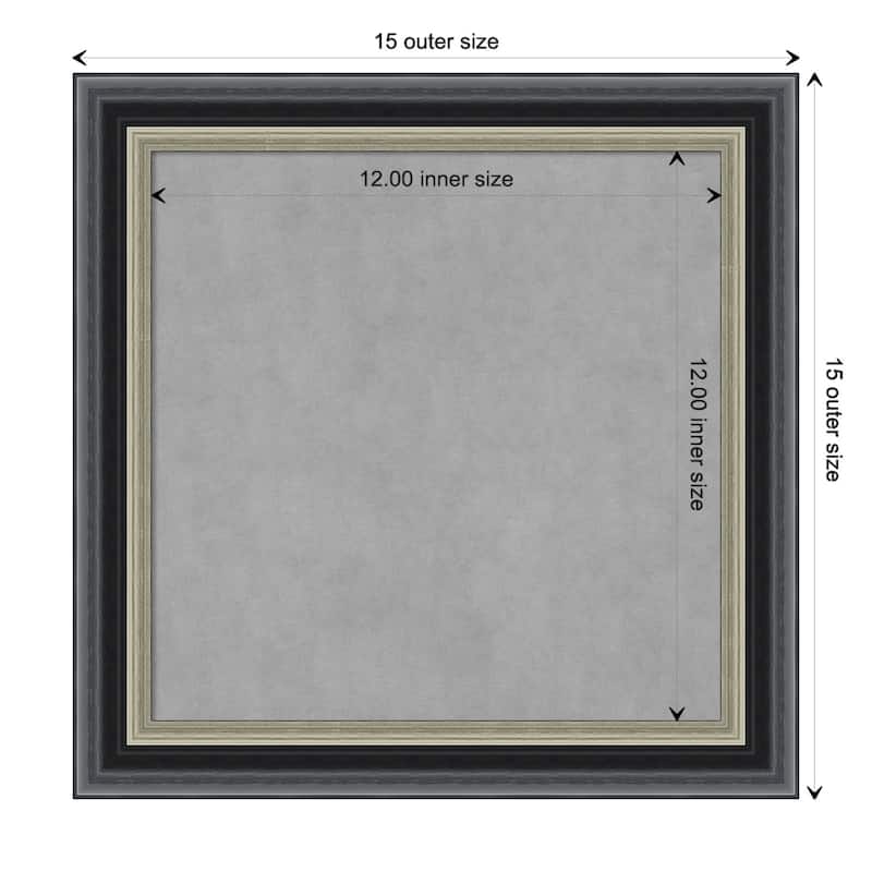 Amanti Art Theo Black Silver Framed Magnetic Board - Board Size 12x12