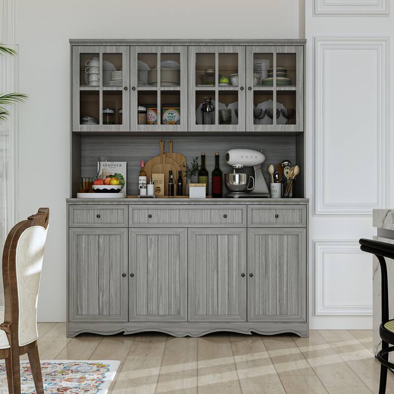 Bookcase Buffet Hutch Storage Pantry Cabinet Sideboard Storage Cabinet
