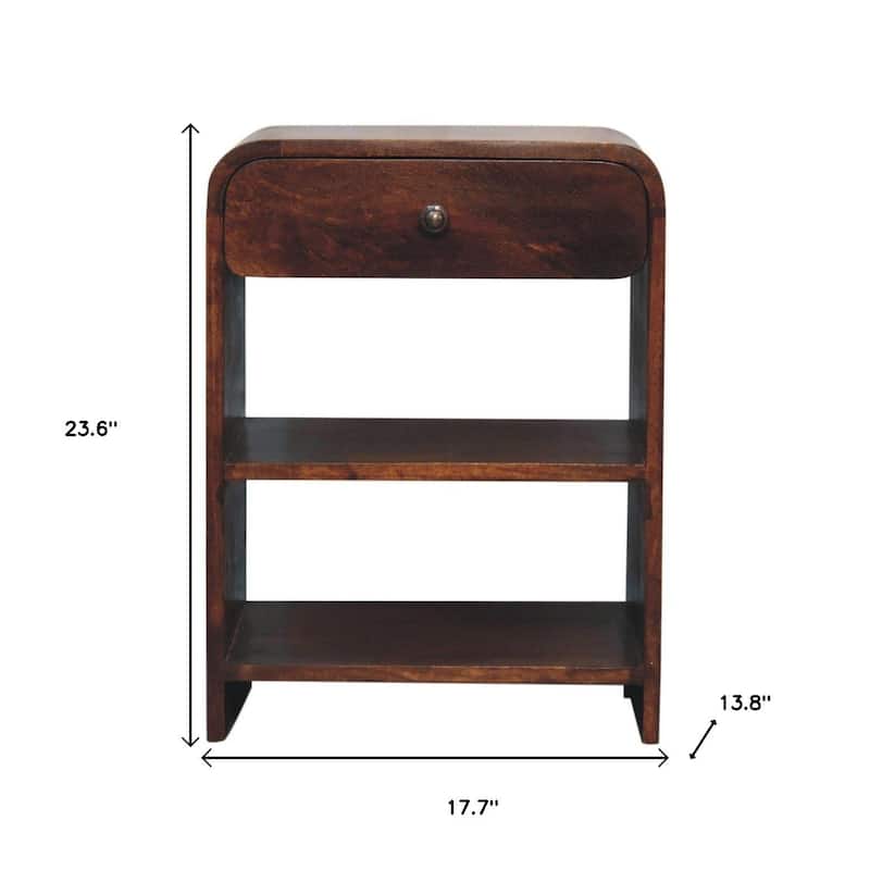 HomeRoots 24" Chestnut Solid Wood One Drawer Nightstand