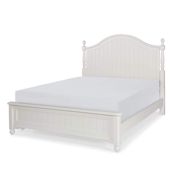 slide 1 of 4, Summerset Full Low Poster Bed in Ivory
