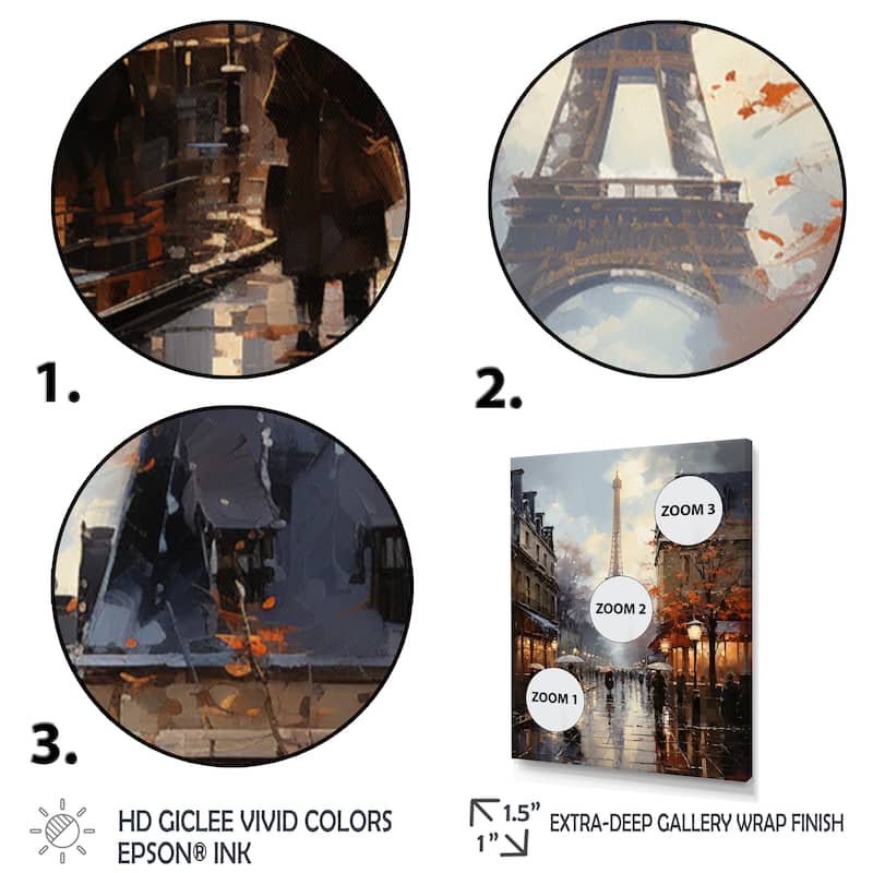Designart "Eiffel Paris In 19 Century" City Paris Framed Canvas Prints