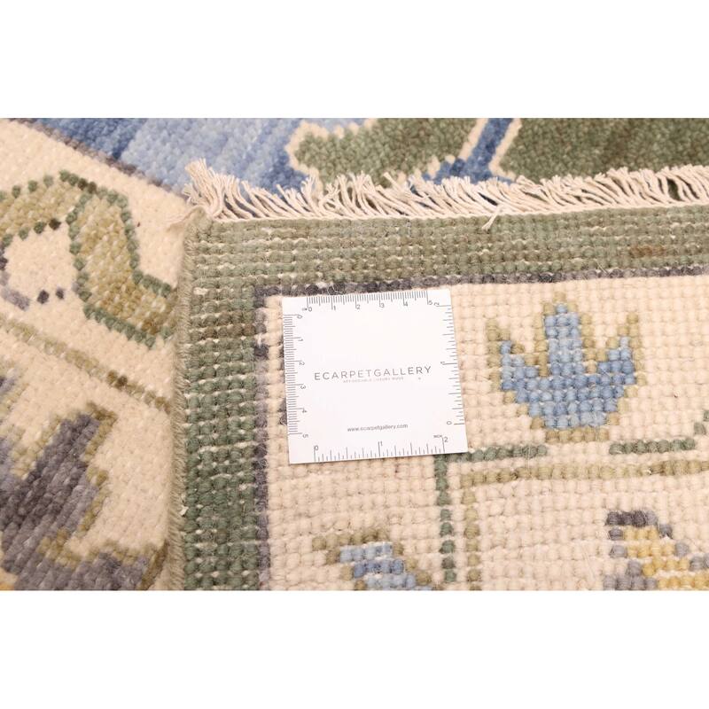 ECARPETGALLERY Hand-knotted Modern Oushak Dark Green Wool Rug - 10'2 x 14'0