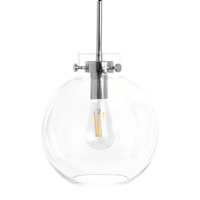 Robert Stevenson Lighting Marson - Clear Glass and Metal Ceiling Light - Chrome