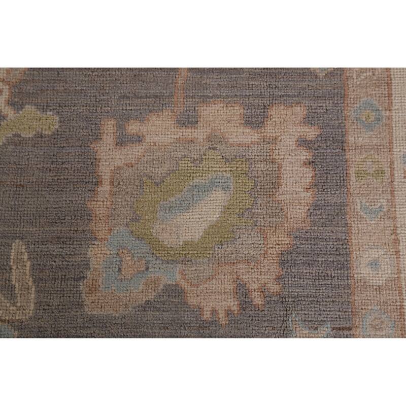 Hand Knotted Oriental 100% Wool Carpet Transitional All-Over Greys & Charcoal Oushak Area Rug - 9' 5'' X 8' 2''