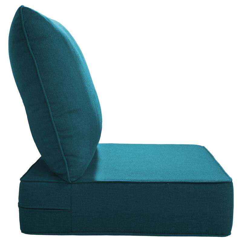 Gymojoy 24"x22"x6" Patio Thick Cushions & Pillows Set - Deep Seat Indoor/Outdoor Water & Fade Resistant