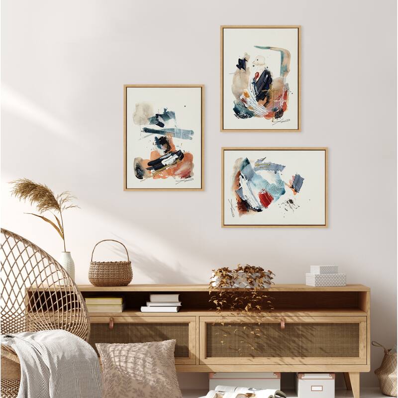 Kate and Laurel Sylvie Fireplace Framed Canvas Art Set by Xizhou Xie