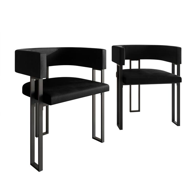 CraftPorch 2 Pieces Contemporary Dining Chair Set - Black