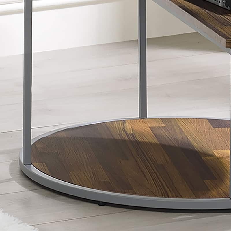 Carmicha Contemporary 24-inch Steel 2-Shelf Side Table by Furniture of America