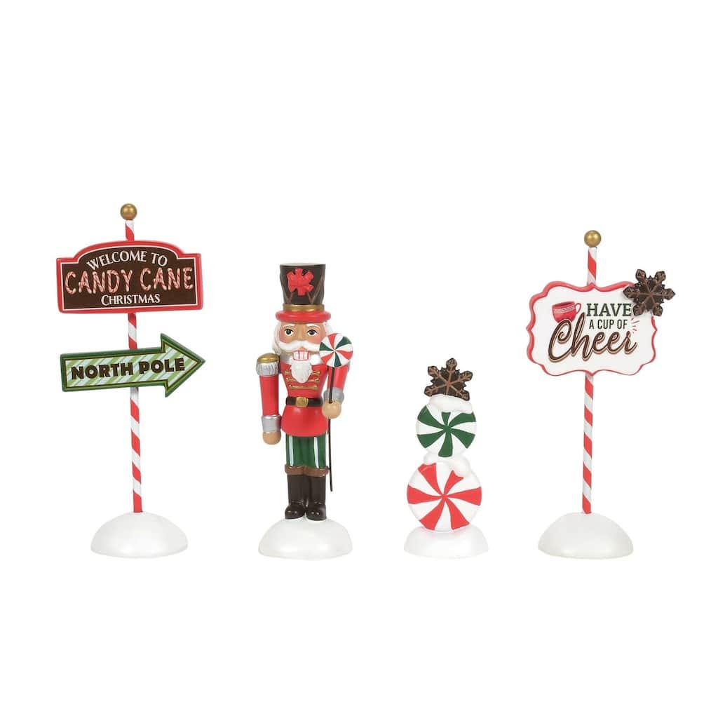 Department 56 Village Cross Product Peppermint Panache - Set of 4 - 6013618