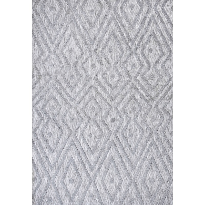 JONATHAN Y Salines Moroccan Diamond Indoor/Outdoor Area Rug - 4 X 6 - Light Gray