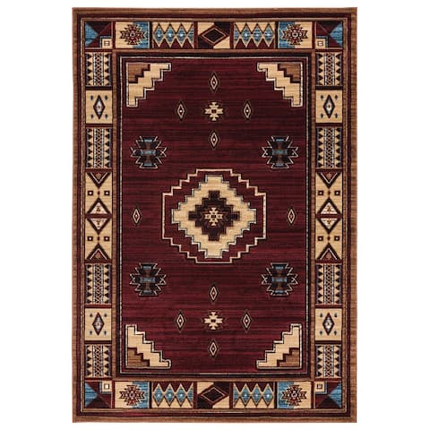 Westfield Home Graham Liberty Border Hand-carved Area Rug
