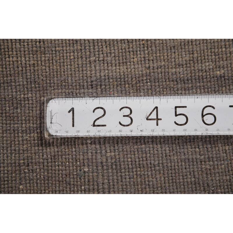 Gray & Beige Modern Gabbeh Runner Rug Handmade Wool Carpet - 2'8" x 9'6"