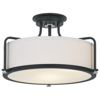 Rigel 3-Light Semi-Flush Mount in Earth Black