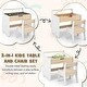 preview thumbnail 7 of 6, Kids Table and Chair Set with 2 in 1 Detachable Tabletop and Storage-White - Multi