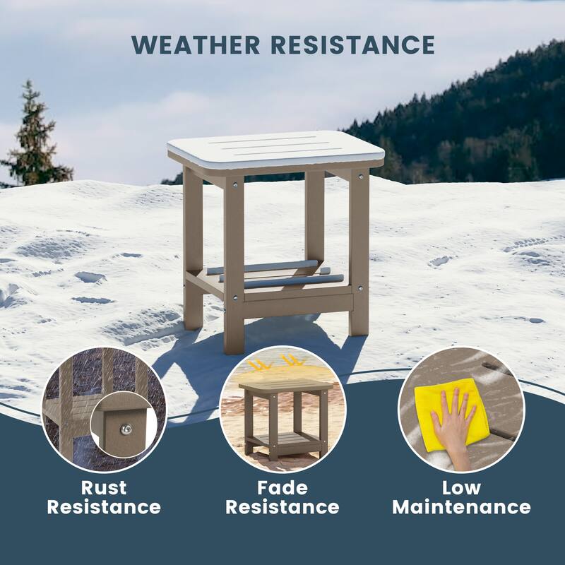 Brighton Outdoor Poly Two Shelf Side Table