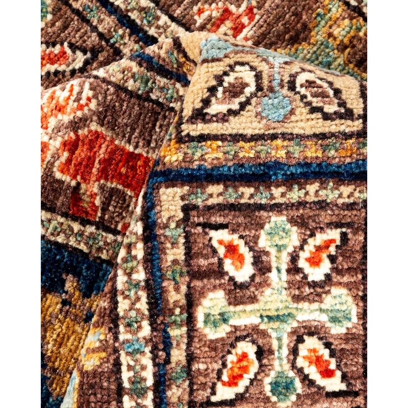 One of a Kind Hand Knotted Traditional Tribal Traditional Area Rug - 5' 0" X 3' 3"