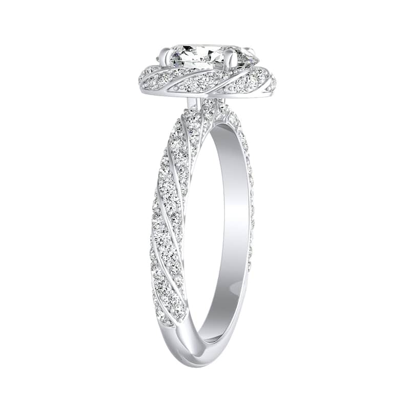 Auriya Platinum 1 1/6ctw Vintage Oval Diamond Engagement Ring (H-I, SI1-SI2)