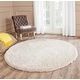 preview thumbnail 61 of 63, SAFAVIEH Handmade South Beach Leonella Shag Solid Polyester Rug 6' x 6' Round - Champagne