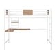 preview thumbnail 5 of 7, Metal Loft Bed Twin Size with Desk and Shelf, Metal Twin Bedframe