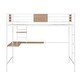 preview thumbnail 25 of 24, Multiple Functions Design Loft Bed with Guardrail, one Shelf and Built-in Desk, Twin Size