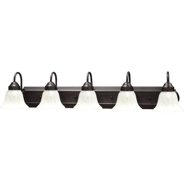 slide 2 of 2, Volume Lighting Marti 5 Light 38" Wide Bathroom Vanity Light Antique Bronze