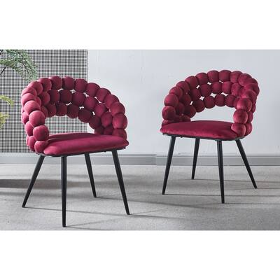 Modern chair soft cushions and comfortable backrest Set of 2