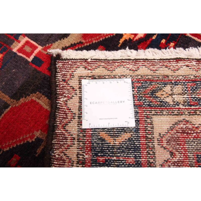 ECARPETGALLERY Hand-knotted Andelz Black, Red Wool Rug - 3'5 x 9'9