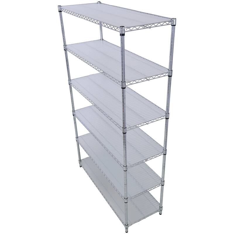 6 Tier 6000lbs Capacity Adjustable Metal Storage Rack with Wheels